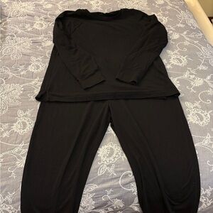 Lands' End Black Pajama Set